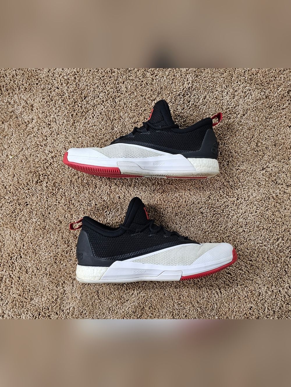 Adidas Crazylight Boost 2.5 Low 'Core Black Scarlet James Harden PE- Sz 12